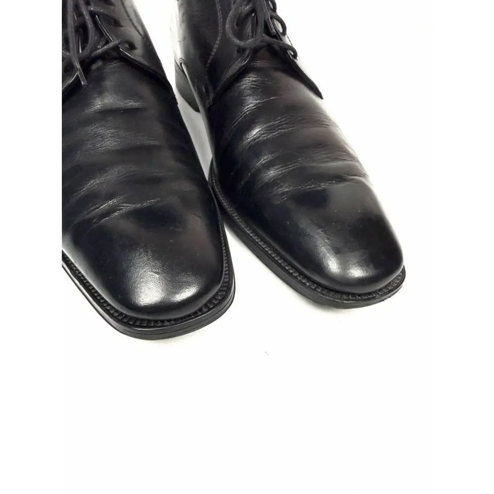 To Boot New York Leather Men's Shoes Black Oxfords Men's Size 10 Cap Toe Italy